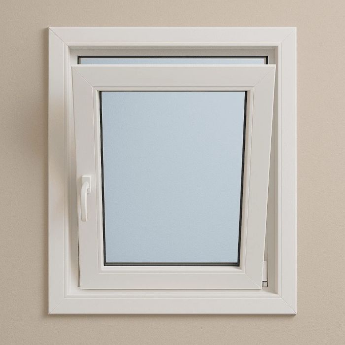 Ventana Oscilobatiente de PVC blanca, doble funcionalidad de apertura.