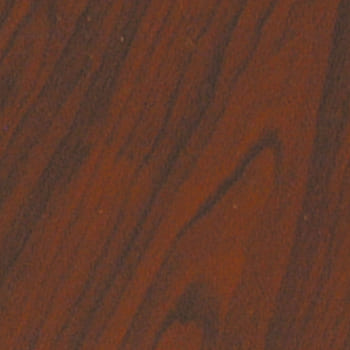 Ventana PVC con acabado foliado Nogal, textura madera oscura.